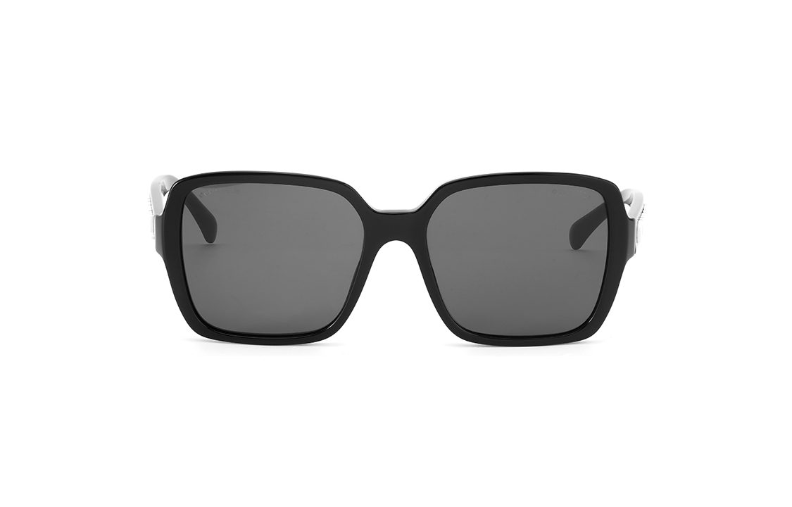 【Prescription Compatible】CHANEL Logo Square Frame Sunglasses Unisex Black CH5408-1026S4 圖 3