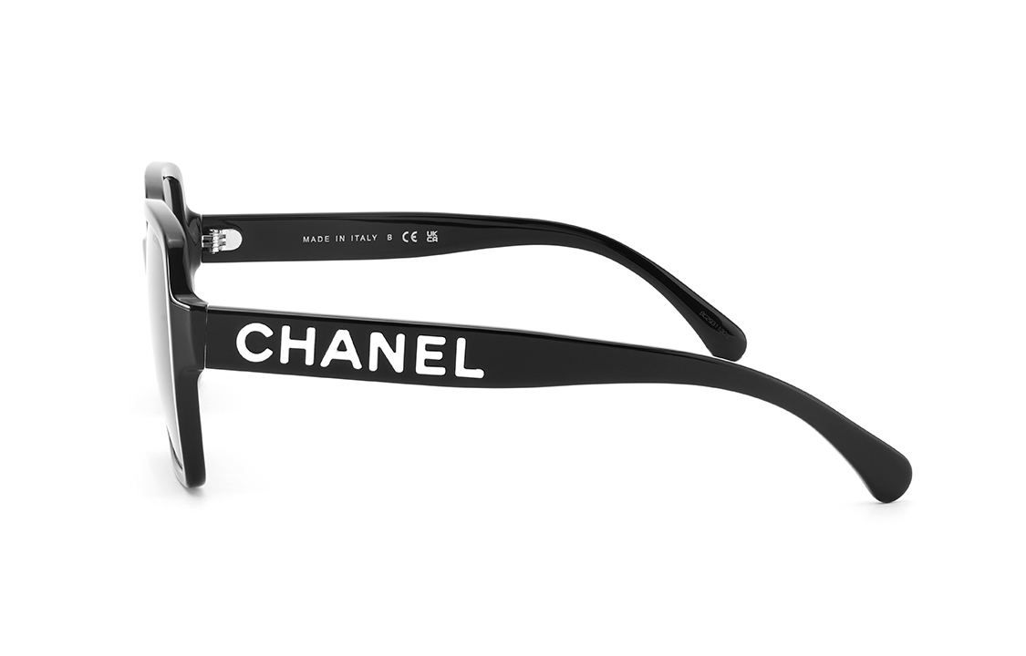 【Prescription Compatible】CHANEL Logo Square Frame Sunglasses Unisex Black CH5408-1026S4 圖 4