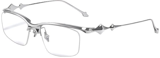 【Prescription Compatible】GENTLE MONSTER Kro BOLD Series Metallic Browline Glasses Silver Kro-02 【Prescription Compatible】GENTLE MONSTER Kro BOLD Series Metallic Browline Glasses Silver Kro-02