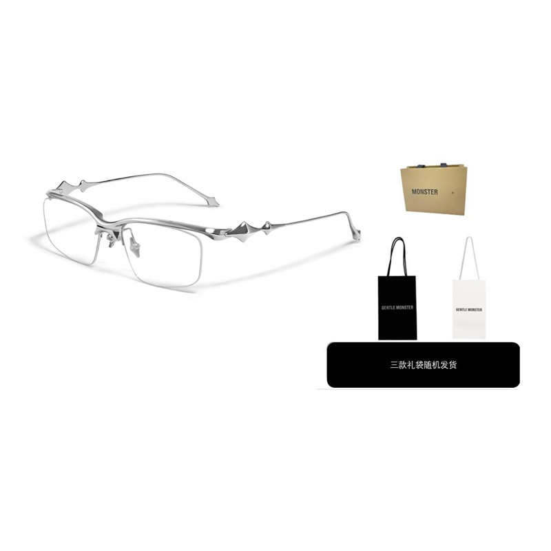Purchase 【도수 넣을 수 있음】젠틀몬스터 크로 볼드 시리즈 메탈 브로우라인 안경 실버 Kro-02