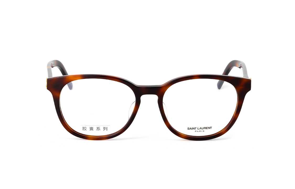 Lookbook 【可配度數】SAINT LAURENT 經典印字橢圓醋酸材質眼鏡 龜殼色 SL M111/F-002