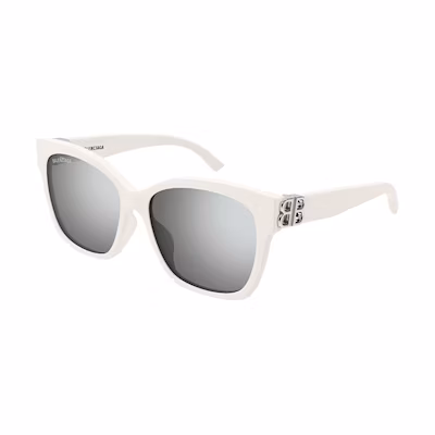 【Prescription Friendly】 Balenciaga Sunglasses Black/White Square Unisex Couple Style BB0102SA-016