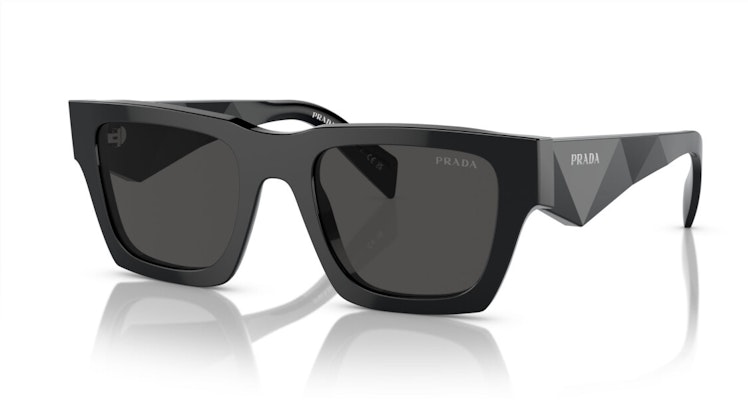 【处方镜片可选】PRADA黑色不规则醋酸纤维太阳镜,带品牌标识。 PRA06S16K08Z Order 【处方镜片可选】PRADA黑色不规则醋酸纤维太阳镜,带品牌标识。 PRA06S16K08Z