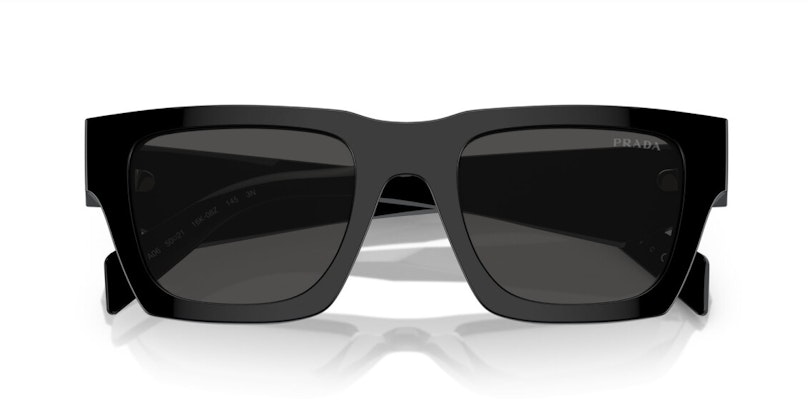【处方镜片可选】PRADA黑色不规则醋酸纤维太阳镜,带品牌标识。 PRA06S16K08Z Shop 【处方镜片可选】PRADA黑色不规则醋酸纤维太阳镜,带品牌标识。 PRA06S16K08Z