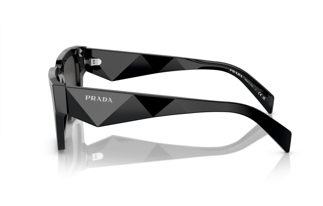 Details for 【处方镜片可选】PRADA黑色不规则醋酸纤维太阳镜，带品牌标识。 PRA06S16K08Z
