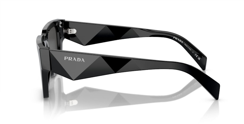 【处方镜片可选】PRADA黑色不规则醋酸纤维太阳镜,带品牌标识。 PRA06S16K08Z Details for 【处方镜片可选】PRADA黑色不规则醋酸纤维太阳镜,带品牌标识。 PRA06S16K08Z