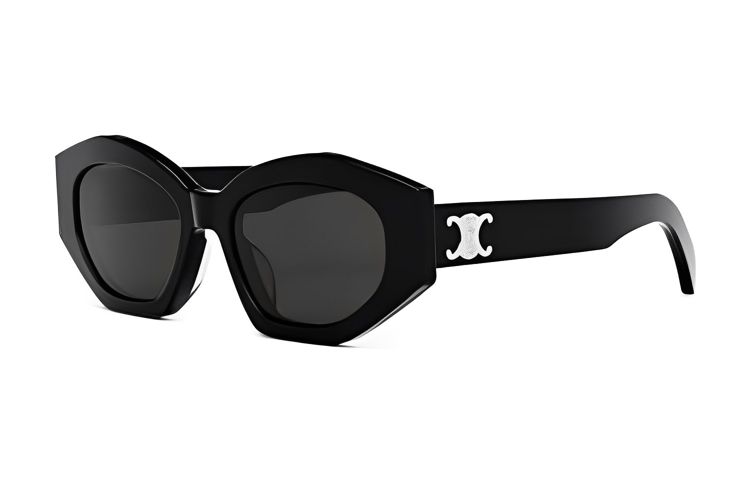 CELINE Triomphe Logo Retro Irregular Sunglasses Black Unisex CL40238U-01A