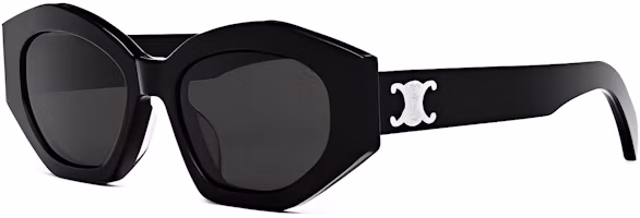Order 【可配度數】CELINE Triomphe 復古標誌不規則太陽眼鏡 黑色 男女款 CL40238U-01A