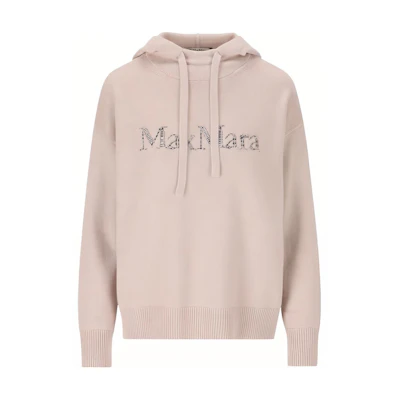 'S MAX MARA Logo Hoodie Beige Long-Sleeve Oversized Sweater 9366104306-001