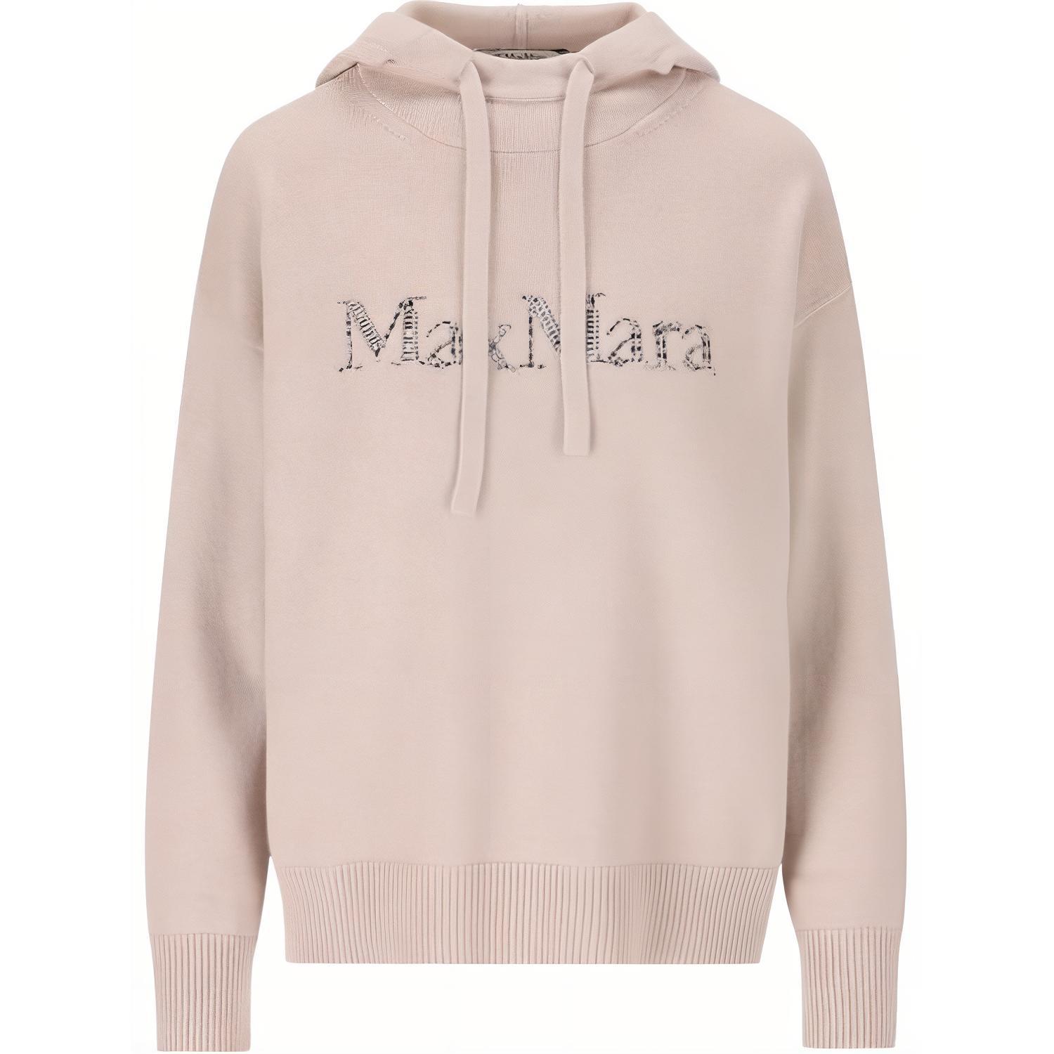 'S MAX MARA  Logo Hoodie Beige Long-Sleeve Oversized Sweater 9366104306-001 圖 2