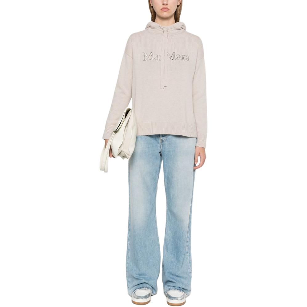 'S MAX MARA  Logo Hoodie Beige Long-Sleeve Oversized Sweater 9366104306-001 圖 4