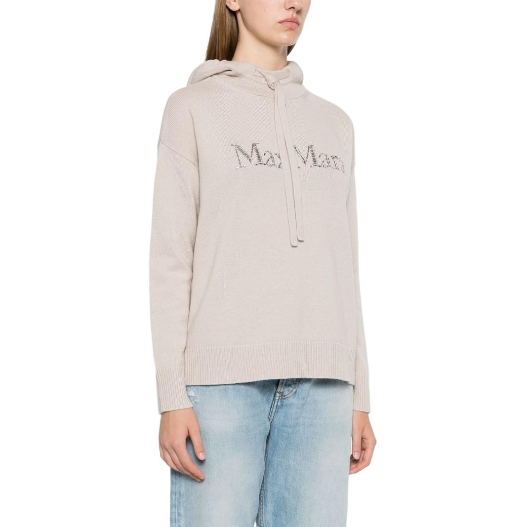 'S MAX MARA  Logo Hoodie Beige Long-Sleeve Oversized Sweater 9366104306-001 圖 6