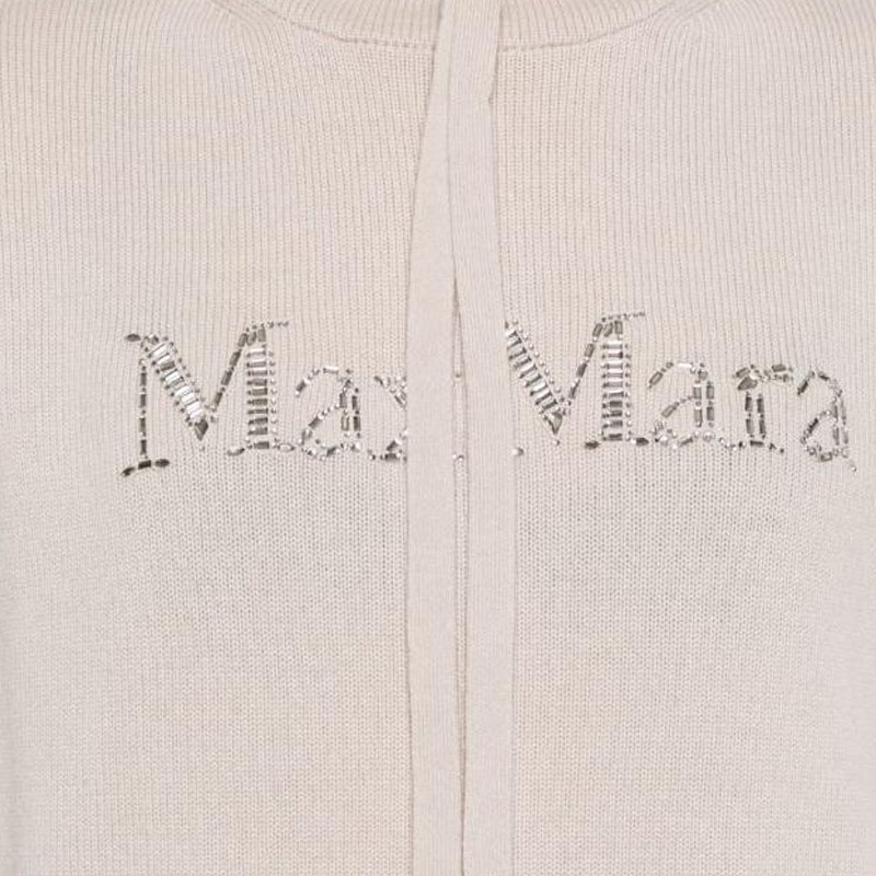 'S MAX MARA  Logo Hoodie Beige Long-Sleeve Oversized Sweater 9366104306-001 圖 7