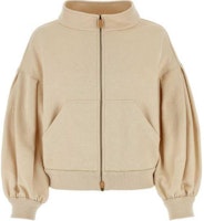 'S Max Mara MaxMara Beige Zip-Up Stand Collar Loose-Fit Jacket 2411911012600-001 'S Max Mara MaxMara Beige Zip-Up Stand Collar Loose-Fit Jacket 2411911012600-001
