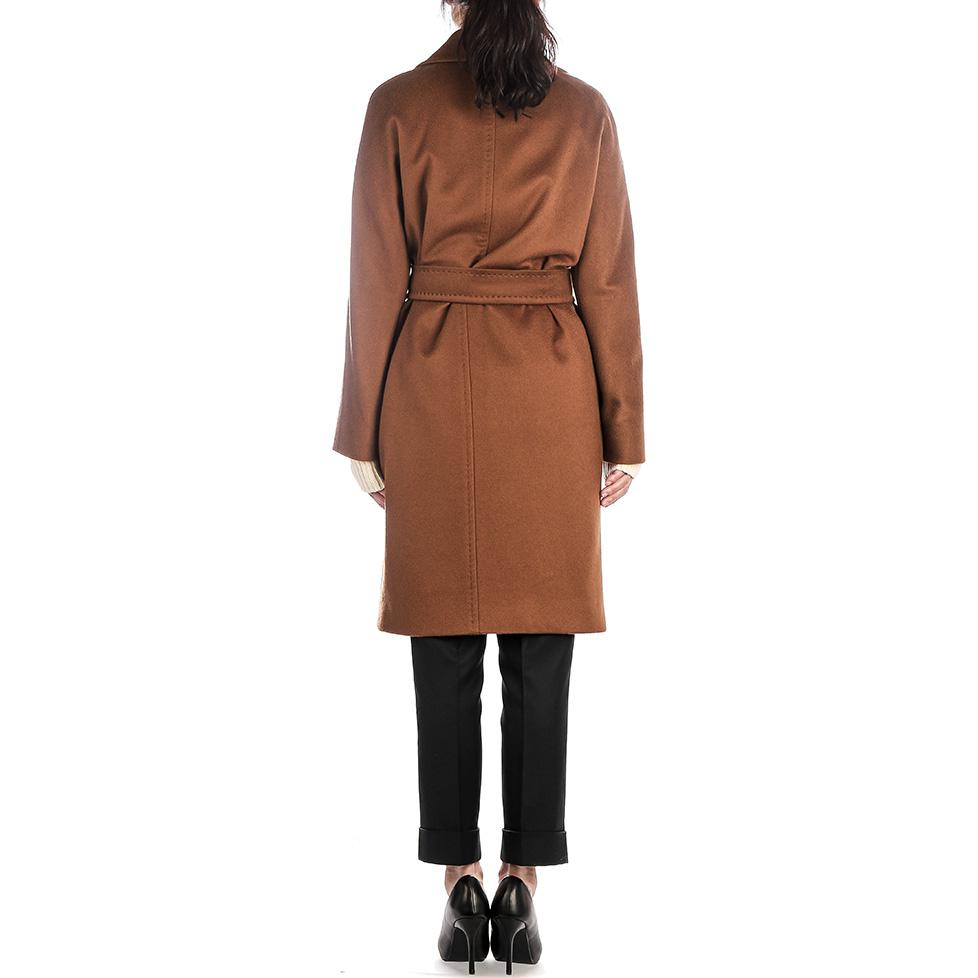 'S Max Mara MaxMara  Belted Long Coat in Solid Red-Brown Color 2416011091600-018 圖 3