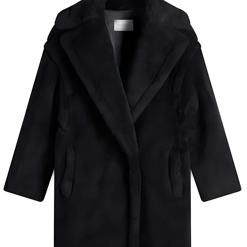 'S Max Mara MaxMara  Black Double-Breasted Long Coat with Collar and Long Sleeves 2421016042600-008 圖 6