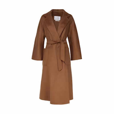 'S Max Mara MaxMara Brown Long Belted Coat with Lapel and Long Sleeves 2421016051600-003