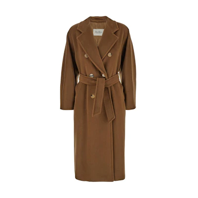 'S Max Mara MaxMara Brown Long Double-Breasted Loose-Fit Coat. 2421018011600-010