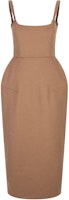 'S Max Mara MaxMara Brown Solid Square-Neck Loose Midi Slip Dress 2312262636600-001 'S Max Mara MaxMara Brown Solid Square-Neck Loose Midi Slip Dress 2312262636600-001