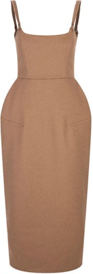 'S Max Mara MaxMara Brown Solid Square-Neck Loose Midi Slip Dress 2312262636600-001 Order 'S Max Mara MaxMara Brown Solid Square-Neck Loose Midi Slip Dress 2312262636600-001