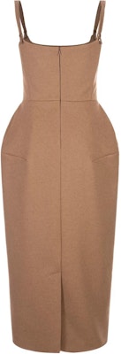 'S Max Mara MaxMara Brown Solid Square-Neck Loose Midi Slip Dress 2312262636600-001 Lookbook 'S Max Mara MaxMara Brown Solid Square-Neck Loose Midi Slip Dress 2312262636600-001