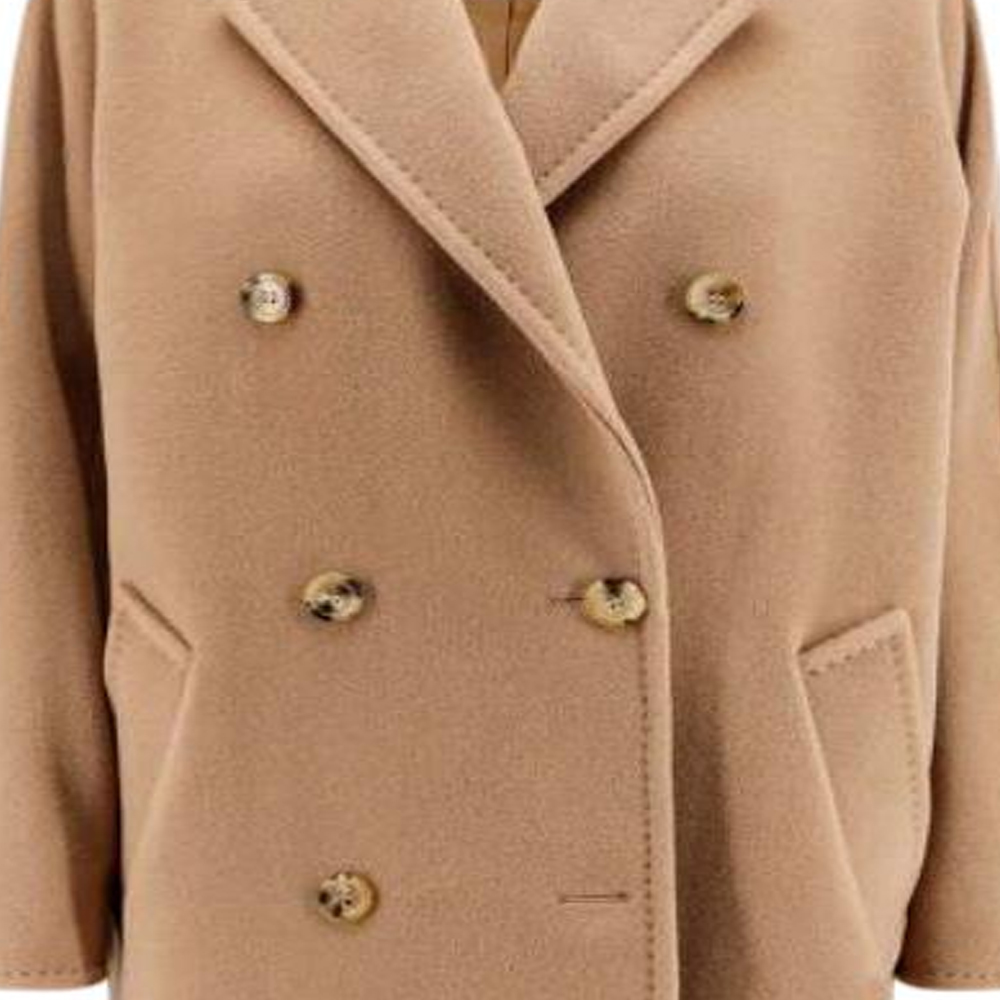 'S Max Mara MaxMara  Double-Breasted Mid-Length Coat in Light Beige. 2421086011600-001 圖 5