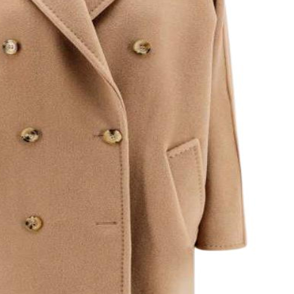 'S Max Mara MaxMara  Double-Breasted Mid-Length Coat in Light Beige. 2421086011600-001 圖 6