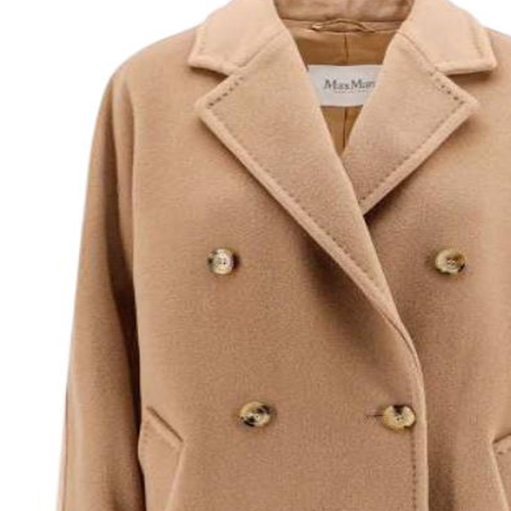 'S Max Mara MaxMara  Double-Breasted Mid-Length Coat in Light Beige. 2421086011600-001 圖 7