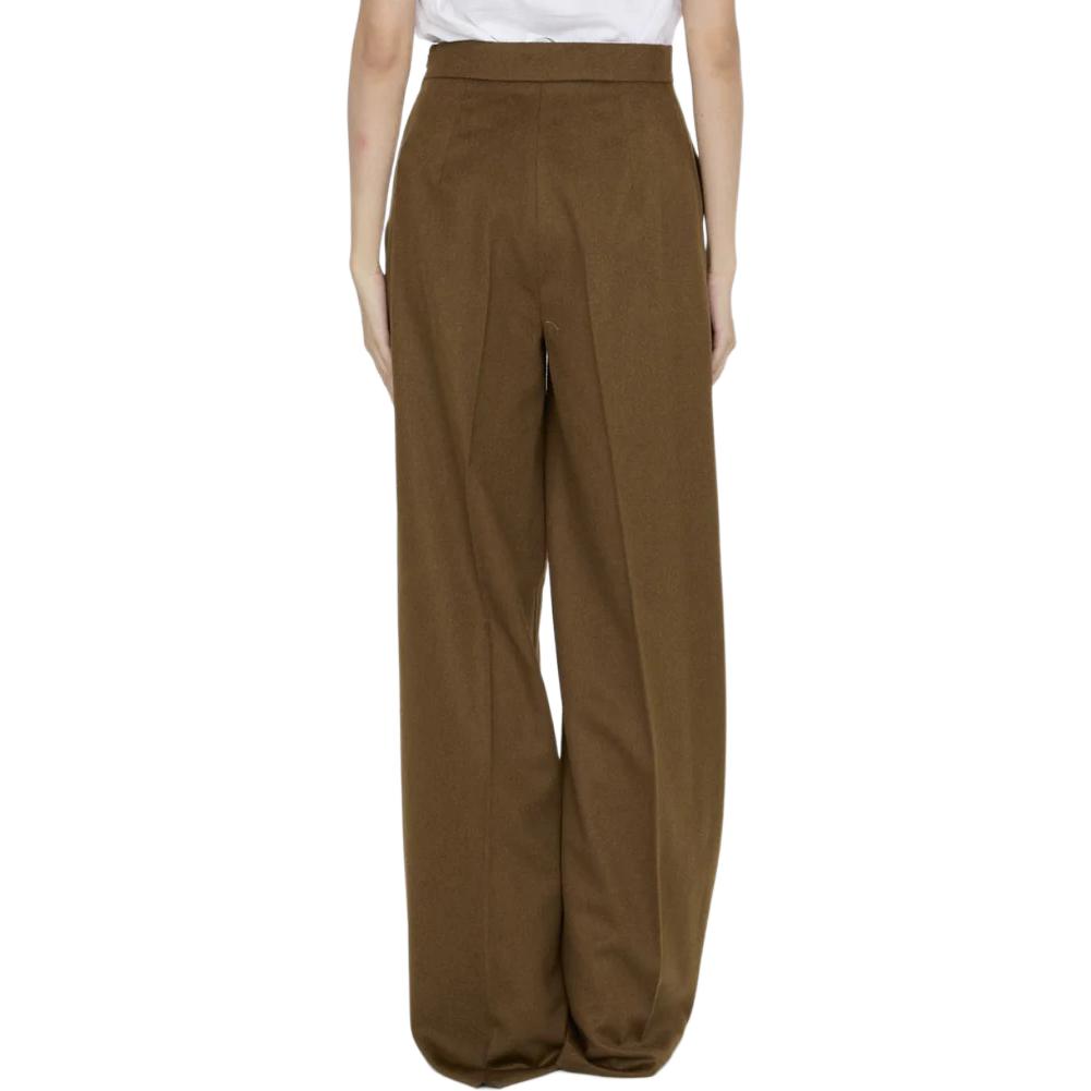 Purchase 'S Max Mara MaxMara  High-Waist Zipper Loose Wide-Leg Casual Pants Brown 2421136393600-036