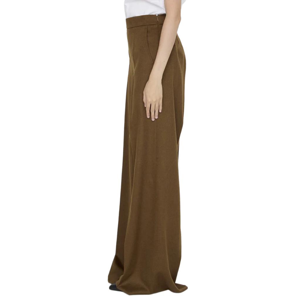Sizing 'S Max Mara MaxMara  High-Waist Zipper Loose Wide-Leg Casual Pants Brown 2421136393600-036