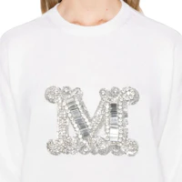 Details for Max Mara 白色圓領運動衫,飾有字母吊墜細節。 1366234206043-VICOLO