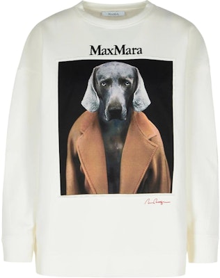 'S Max Mara MaxMara White Logo Letter Animal Print Crewneck Long Sleeve Sweatshirt 2421926011-005 Buy 'S Max Mara MaxMara White Logo Letter Animal Print Crewneck Long Sleeve Sweatshirt 2421926011-005