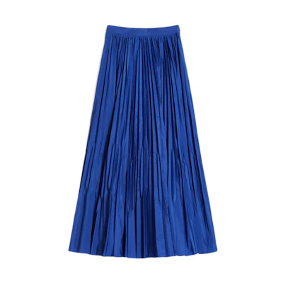 'S Max Mara MaxMara High-Waisted Pleated Casual Maxi Skirt Blue. 1101033106