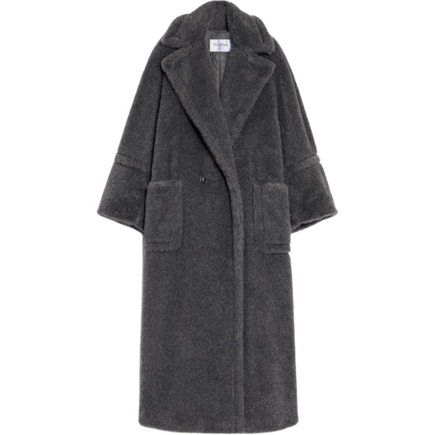 'S Max Mara MaxMara Kadiak Oversized Alpaca Wool Teddy Coat Double Breasted Grey Women. 1016314306001-KADIAK
