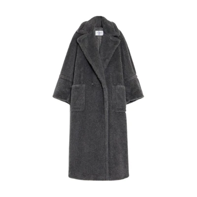 'S Max Mara MaxMara Kadiak Oversized Alpaca Wool Teddy Coat Double Breasted Grey Women. 1016314306001-KADIAK