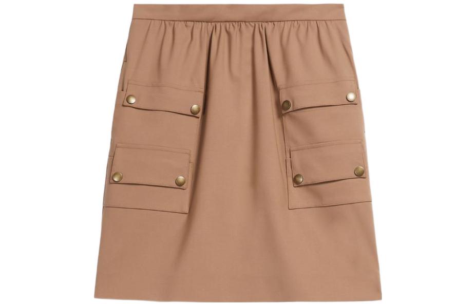 'S Max Mara MaxMara Klaus Collection Light Beige Midi Skirt - Minimalist & Lightweight. 1106042906002-KLAUS