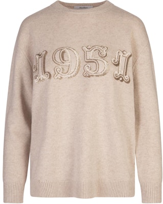 'S Max Mara MaxMara Logo Letter Print Crewneck Long Sleeve Sweater Beige Women 2421366222600-026 Buy 'S Max Mara MaxMara Logo Letter Print Crewneck Long Sleeve Sweater Beige Women 2421366222600-026