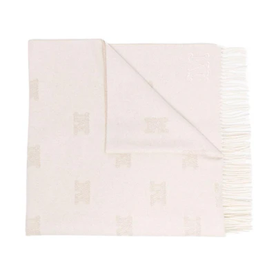 'S Max Mara MaxMara Logo Wool Scarf Unisex Brown. 45413026600-008