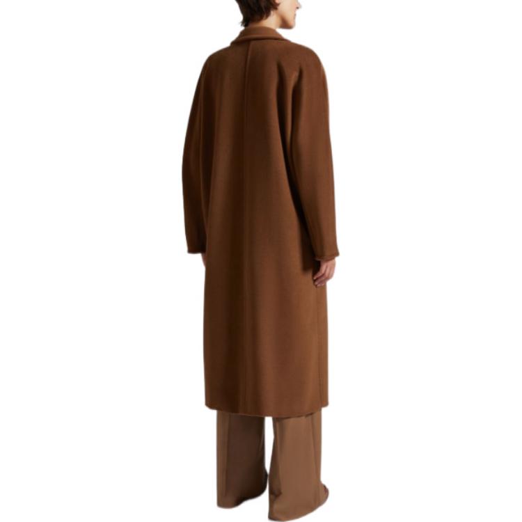 Shop 'S Max Mara MaxMara Madame 101801 Classic Double-Face Wool Coat in Tobacco Color. 1018012306010-3MADAME