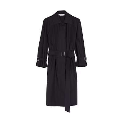 'S Max Mara MaxMara Saio Long-Sleeve Cotton Poplin Shirt Dress in Black 1221113206003-SAIO