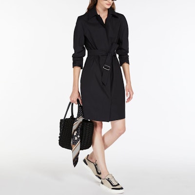 'S Max Mara MaxMara Saio Long-Sleeve Cotton Poplin Shirt Dress in Black 1221113206003-SAIO Purchase 'S Max Mara MaxMara Saio Long-Sleeve Cotton Poplin Shirt Dress in Black 1221113206003-SAIO