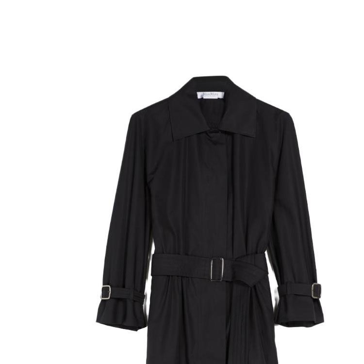 Details for 'S Max Mara MaxMara Saio Long-Sleeve Cotton Poplin Shirt Dress in Black 1221113206003-SAIO