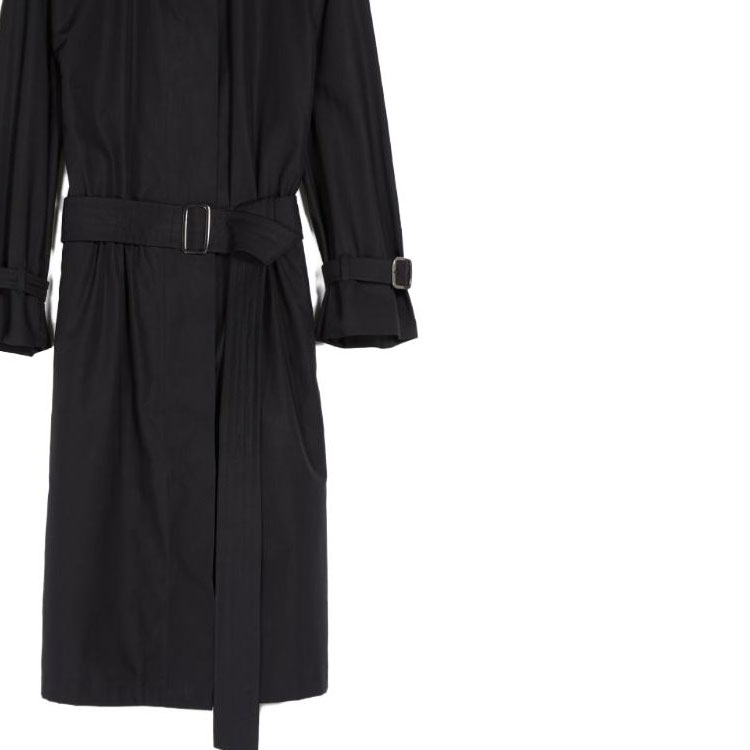 Sizing 'S Max Mara MaxMara Saio Long-Sleeve Cotton Poplin Shirt Dress in Black 1221113206003-SAIO