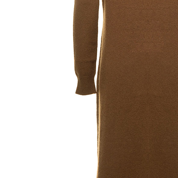 Details for 'S Max Mara MaxMara Solid Color Turtleneck Midi Long Sleeve Dress Brown 13260223650-006