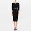 Lookbook 'S Max Mara MaxMara Studio Ponera V-Neck Long Sleeve Black Dress 6226141906001-PONERA