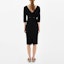 Shop 'S Max Mara MaxMara Studio Ponera V-Neck Long Sleeve Black Dress 6226141906001-PONERA