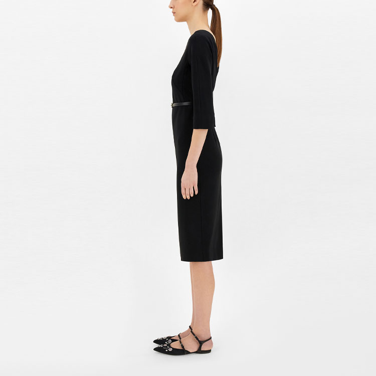 Details for 'S Max Mara MaxMara Studio Ponera V-Neck Long Sleeve Black Dress 6226141906001-PONERA