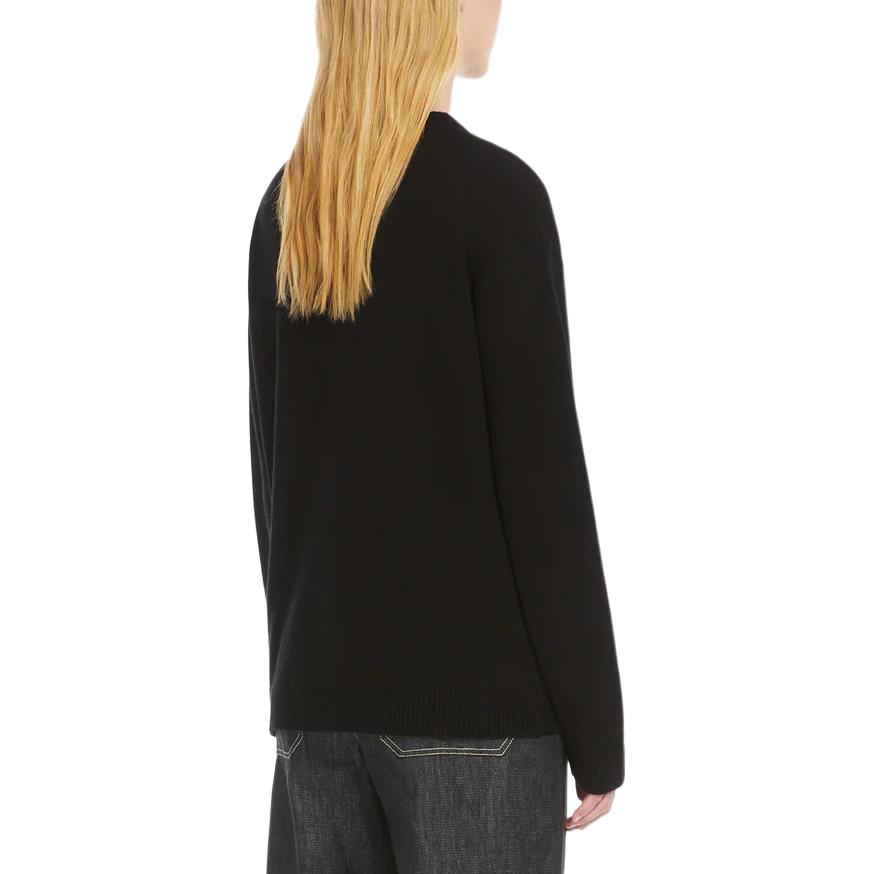 Shop 'S Max Mara S MAX MARA  Black Crewneck Pullover Sweater Long Sleeve 2429366163600-009