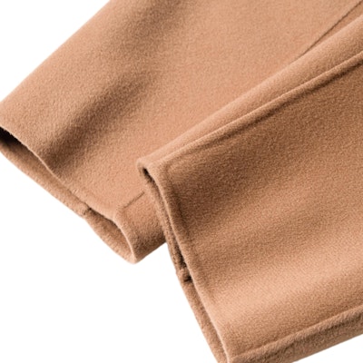 'S Max Mara S MAX MARA Camel Double-Breasted Long Coat with Lapel Collar. 2429016061600-045 2