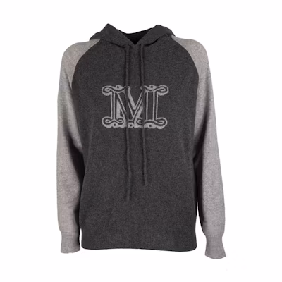 'S Max Mara S Max Mara Colorblock Letter Print Hoodie Men’s Gray Long Sleeve Pullover 13661009650017